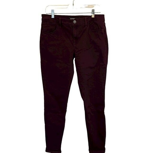 Express Burgundy Wine Mid Rise Stretch Legging Size 8R